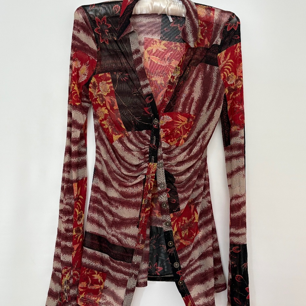 Free People Multi Pattern Blouse (XS)